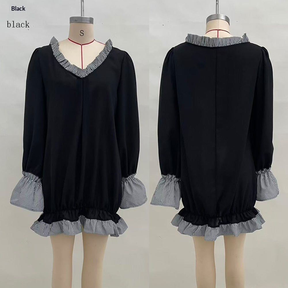 FallWinter Cropped Ruffled Dress That Flatters
