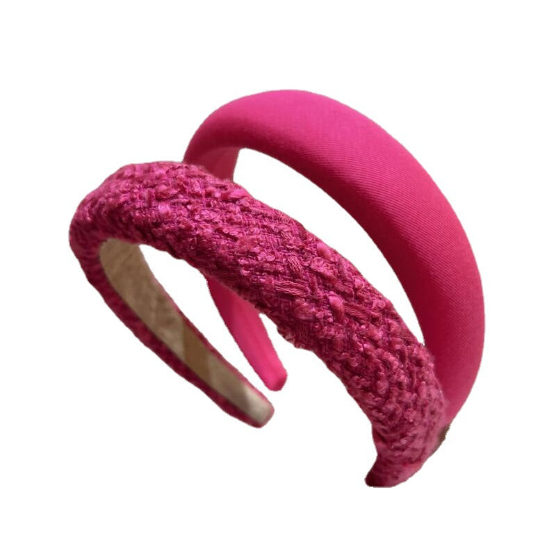 Classic Style Rose Red Sponge High Skull Top Headband
