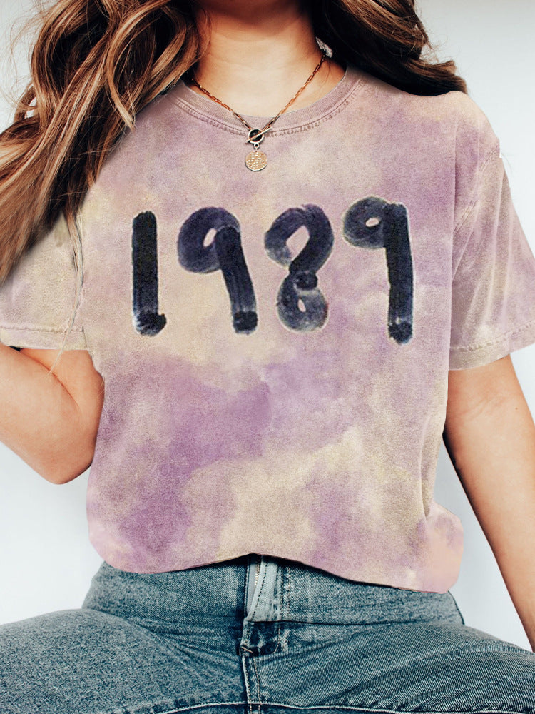 Women's Letter Casual Loose Short Sleeves Blouse