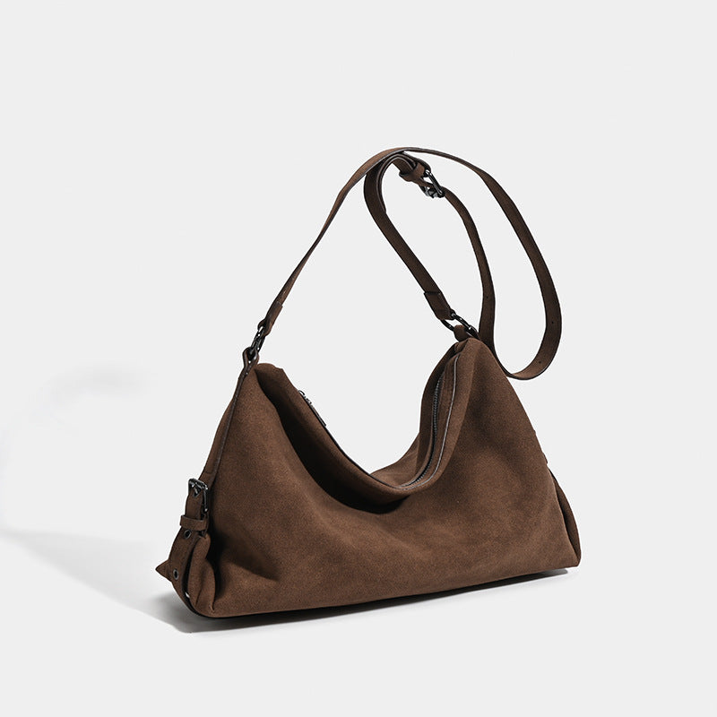 Vintage Suede Large-Capacity Tote Bag