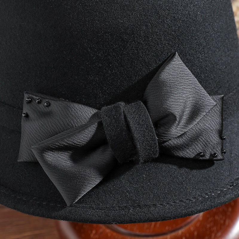 Women's Wool Top Hat Elegant Autumn And Winter Warm