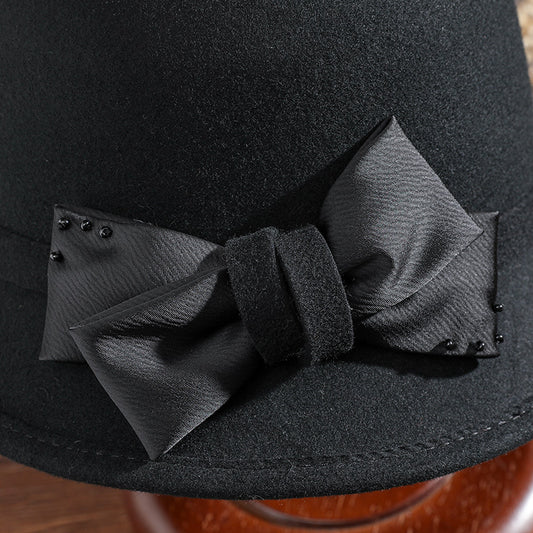 Women's Wool Top Hat Elegant Autumn And Winter Warm