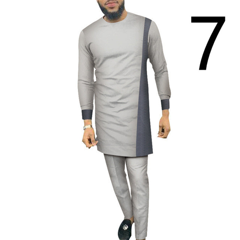 Men's Casual Long-sleeved Top And Pants Suit
