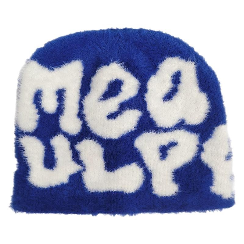MEA Letter Jacquard Beanie Warm Knitted Hat