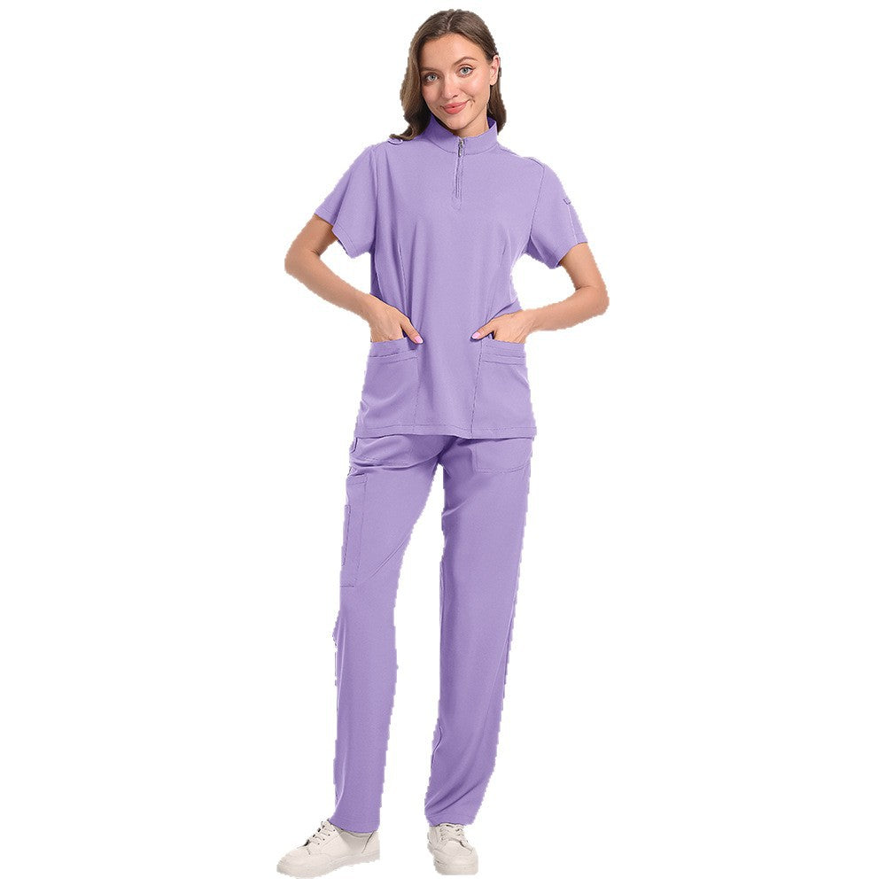 Zipper Beauty Salon Scrub Workwear