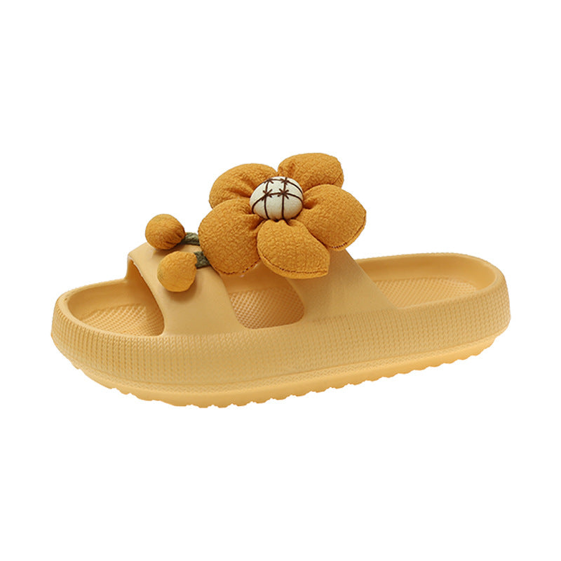 Summer New Outer Wear All-match Non-slip Flower Slippers