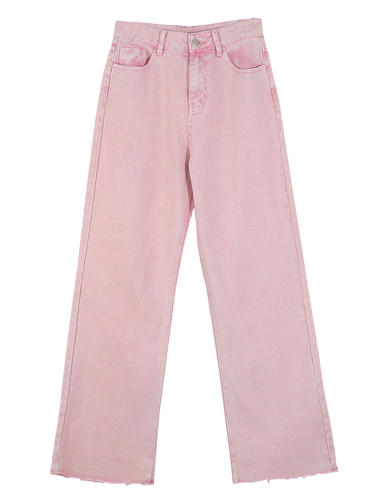High Waist Slim Wide Leg Pants Loose Straight Trousers