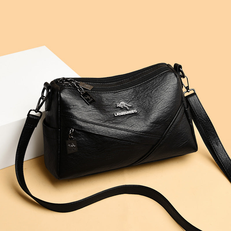 Ny Fashion Skulderrem i Blødt Læder Stor Kapacitet Crossbody Taske