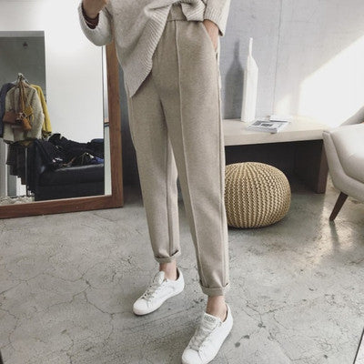 Plus Size Straight Tapered Casual Pants