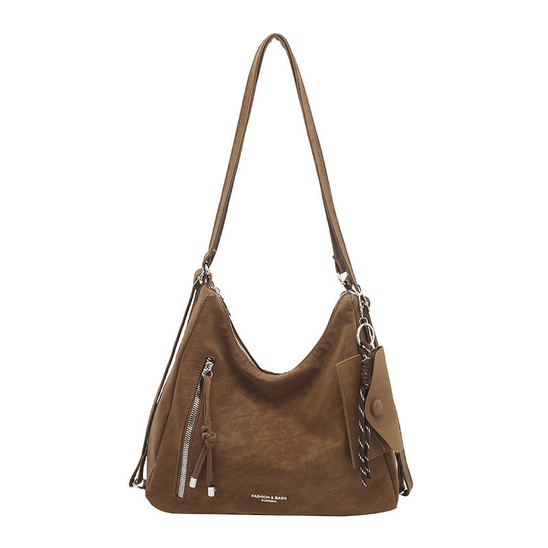 Retro Matte Relaxed-style Commuter Shoulder Bag