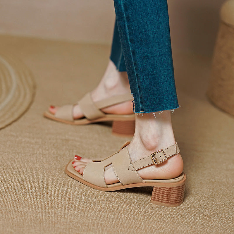 Fashionable New Women's Shoes Chunky Heels