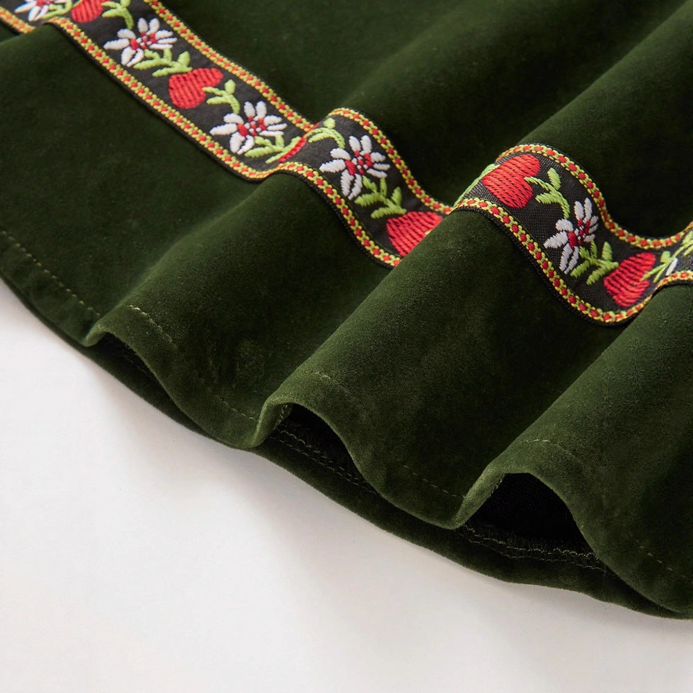 Traditional Bavarian Beer Garden Velvet Dress