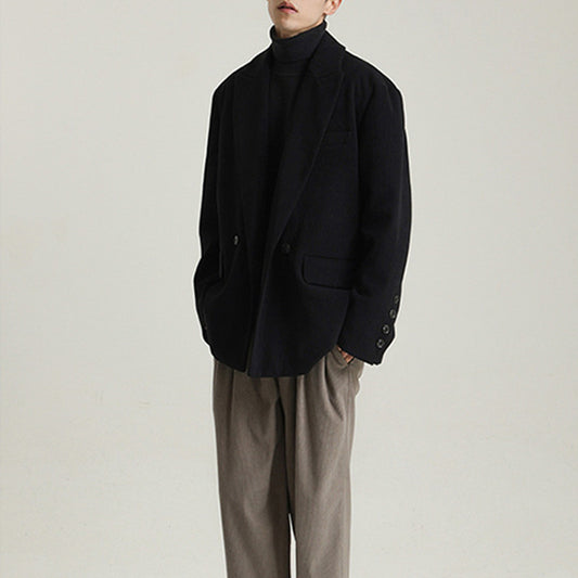 Thick Corduroy Blended Suit Jacket For Men
