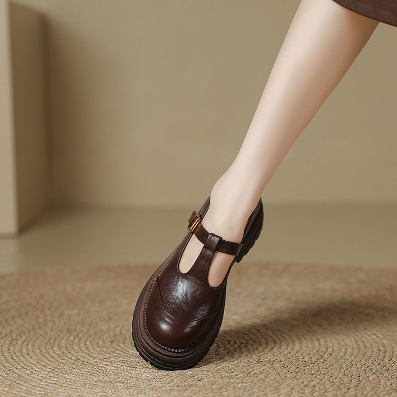 Vintage Mary Jane Hepburn Style T-strap Pumps Women