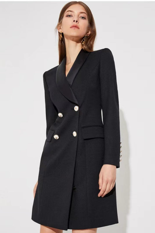 Autumn And Winter Wool Temperament Waist-controlled Long Sleeve Suit Skirt