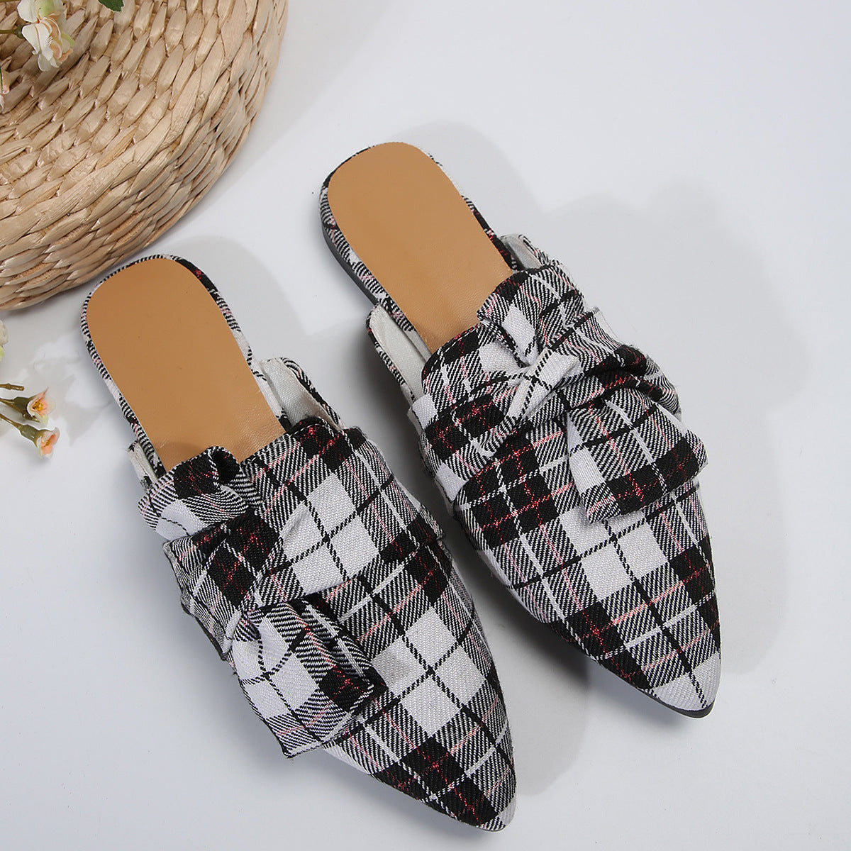 Summer Pointed Flat Semi Slippers