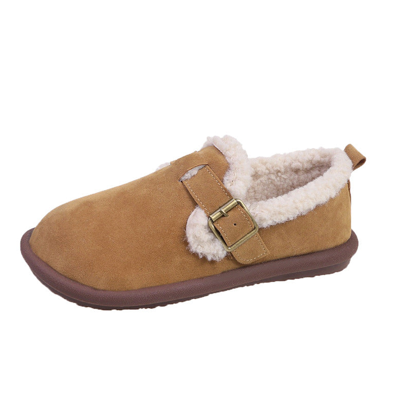 Korean Version Plush Cotton Shoes Women's Retro