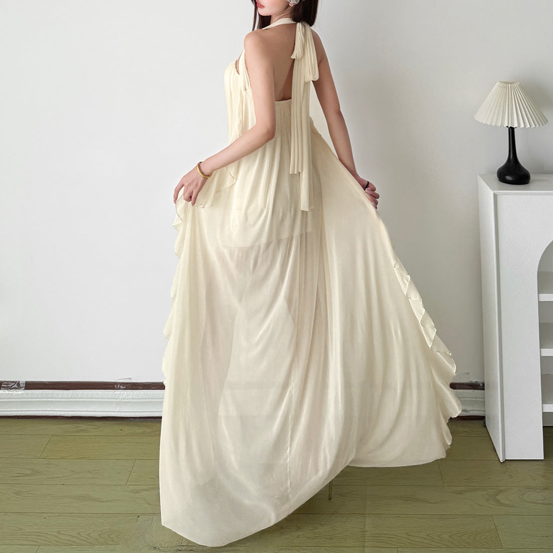 Casual Solid Color Women's Asymmetrical Long Dress
