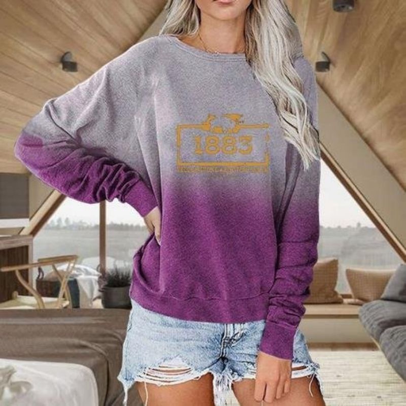 American TV Series Yellowstone Long-sleeved Round Neck 3D Printed Top
