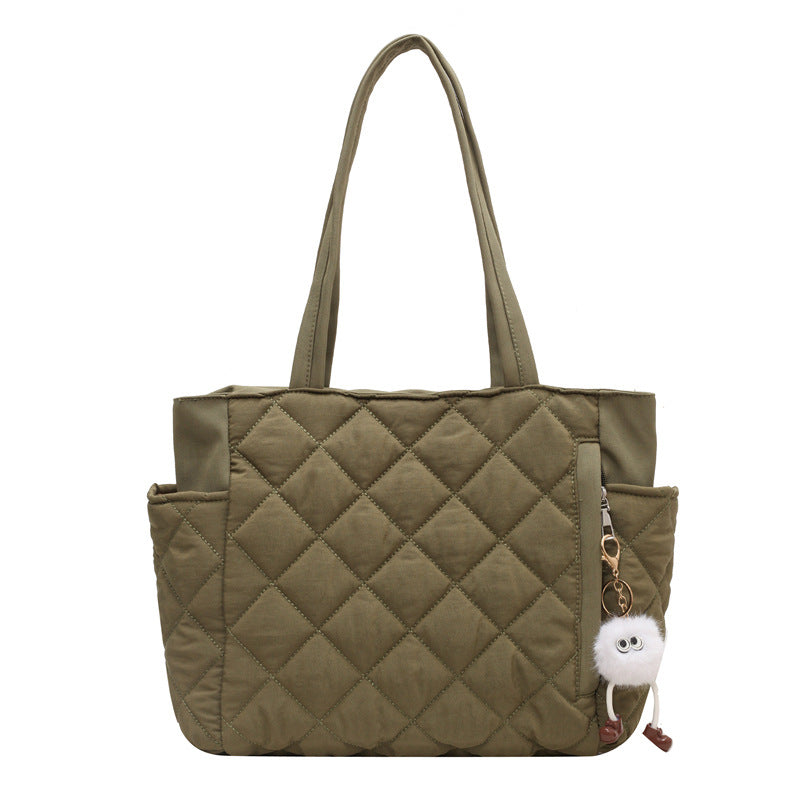 Large Capacity Rhombus Minority All-match Commuter Tote Shoulder Bag Cross-border