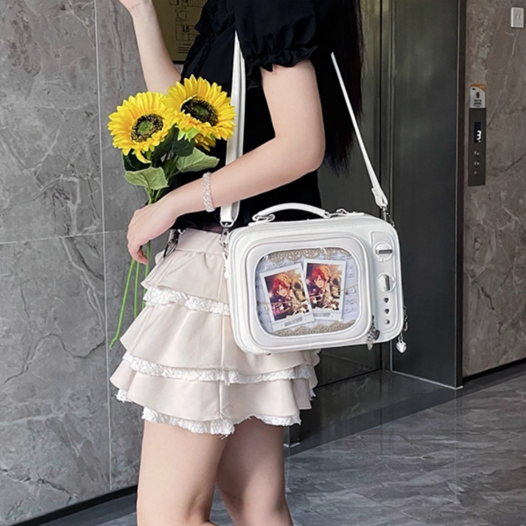 Snack Square Antenna Bow Detachable Two Shoulders Cross-body