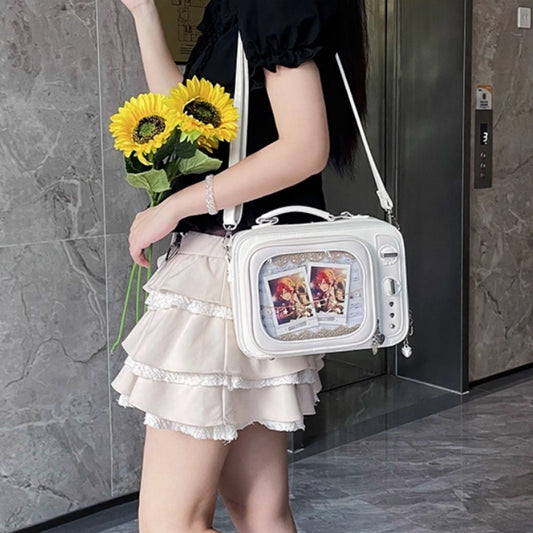 Snack Square Antenna Bow Detachable Two Shoulders Cross-body