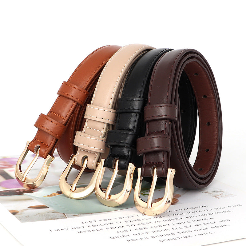 Suit Fashion Thin Belt Women's Black Jeans Strap