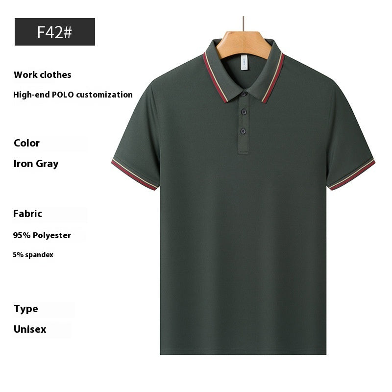 Mænds Business Polo T-shirt i sommer-issilke med perler
