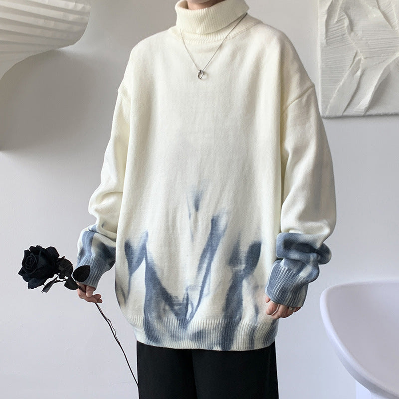 Futuristic Style Turtleneck Knitwear Jumper Sweatshirt