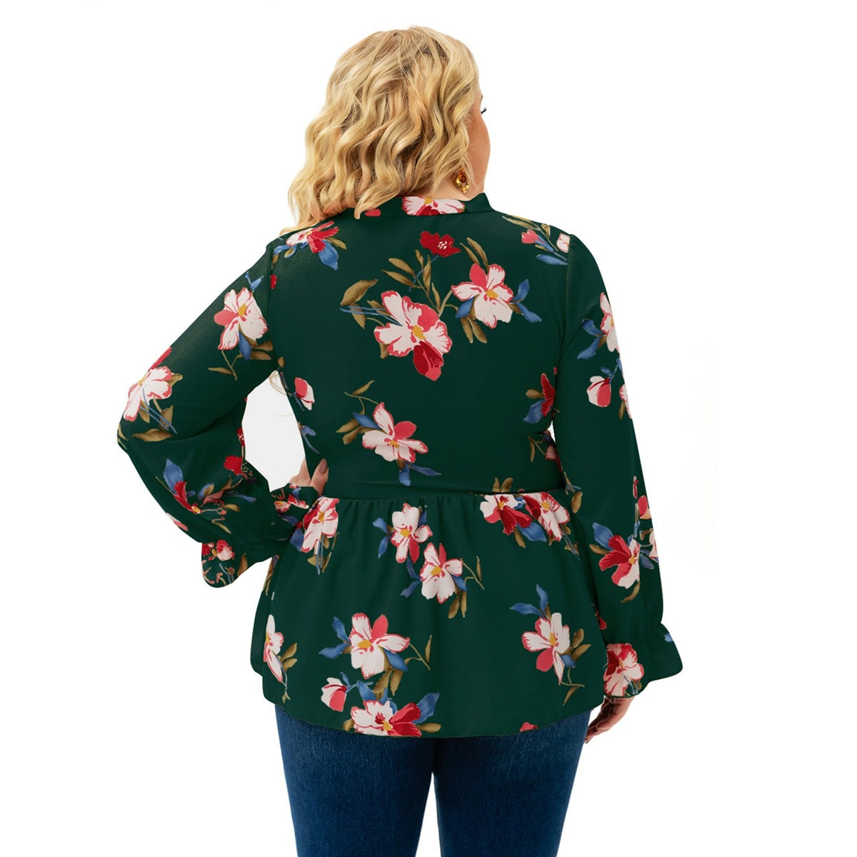 European And American Long-sleeved Printed Top