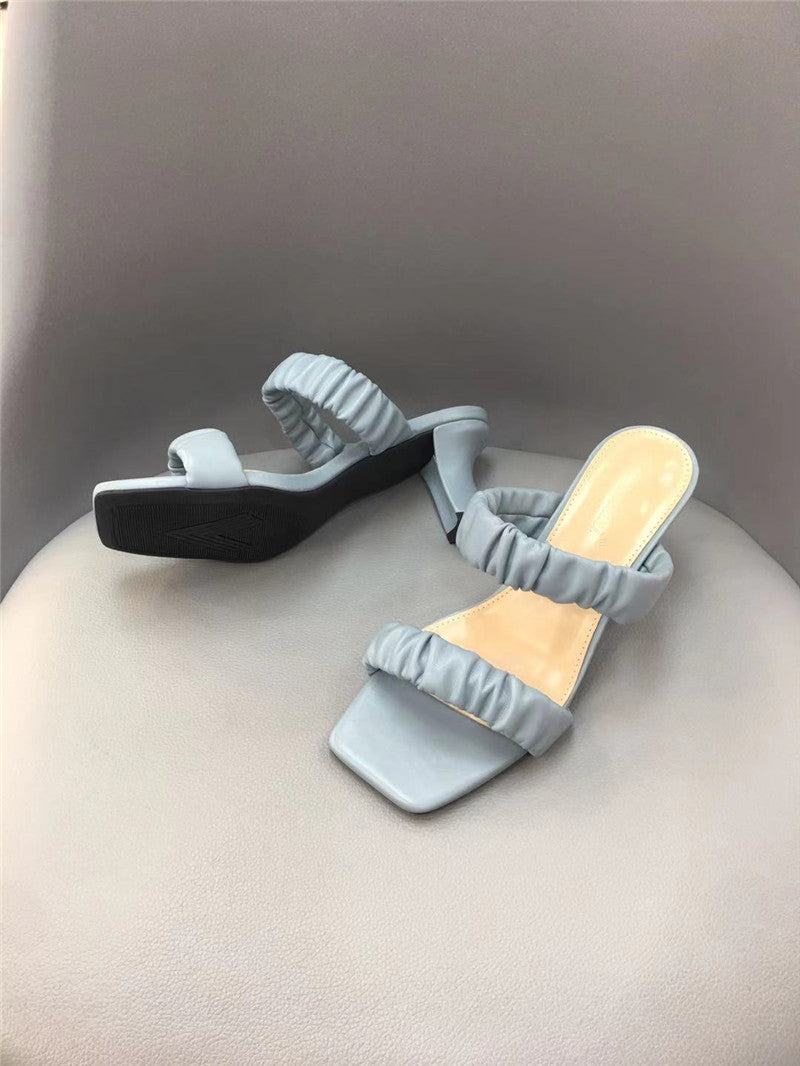 Kvinders Sandaler med Tyk Mellemhøj Hæl og Rem