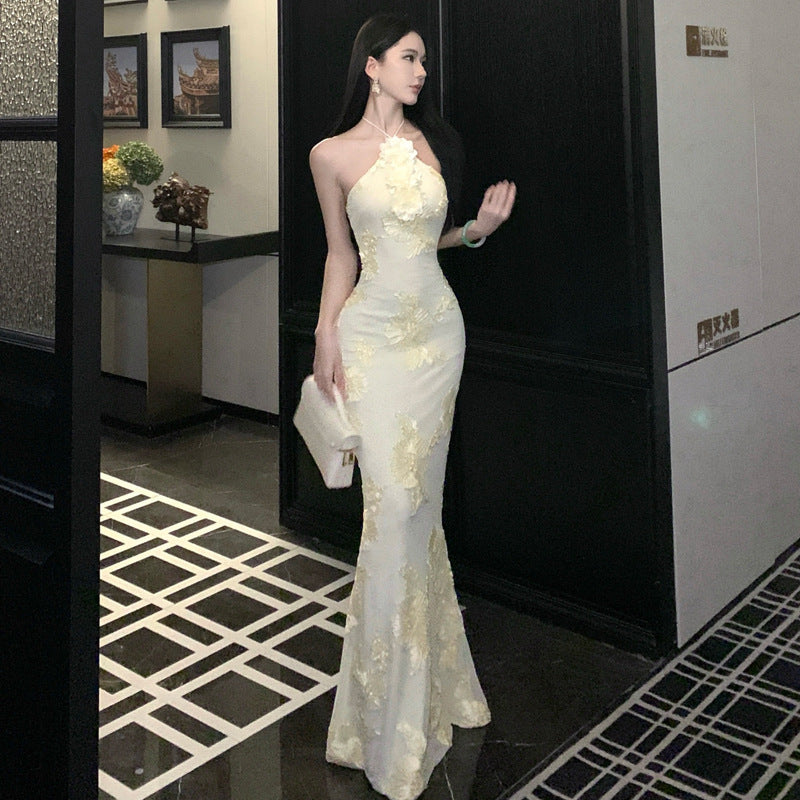 Lang Mesh Festkjole Elegant Fødselsdagsfestkjole Til Damer