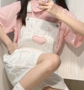 Short-sleeve Shirt Strap Shorts Two-piece Set