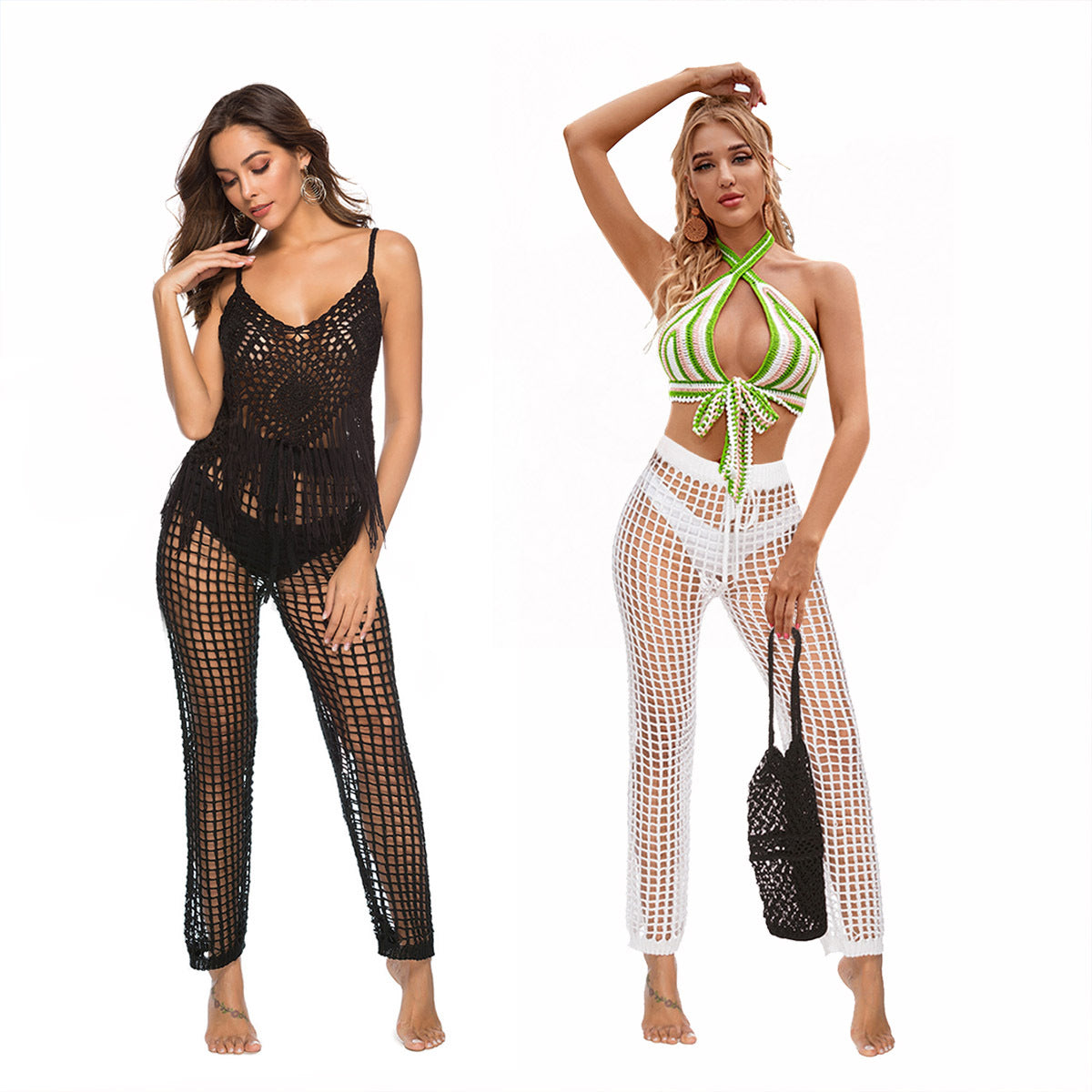 Lady's Polyester Crochet Beach Pants