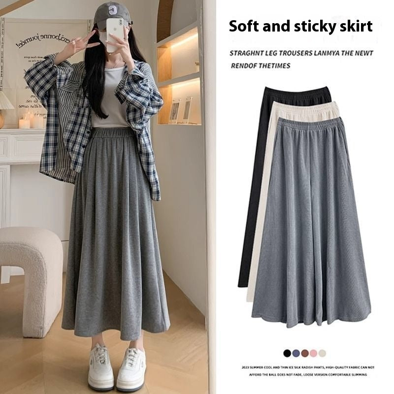 Mid-length High Waist Drooping Slimming Skirt