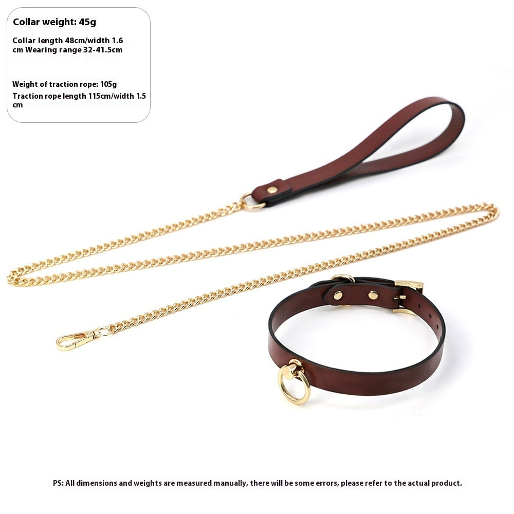 Leather Genuine Cowhide Neck Binding Collar