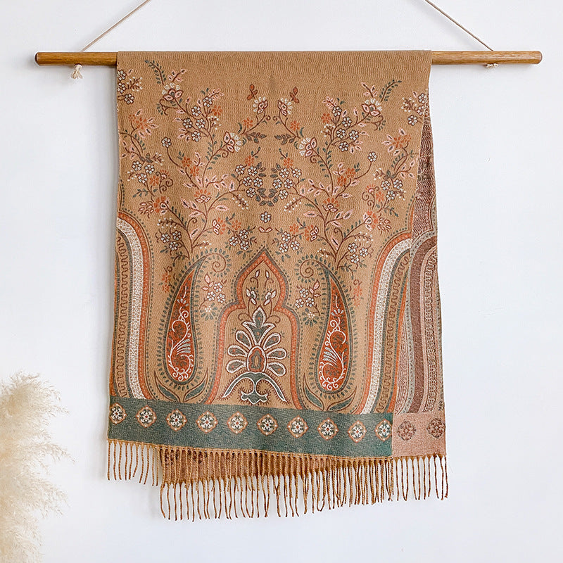 Ethnic-style Cashew Flower Shawl Scarf