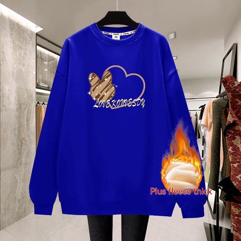 Student Lazy Style Plush Thickened Top Pullover