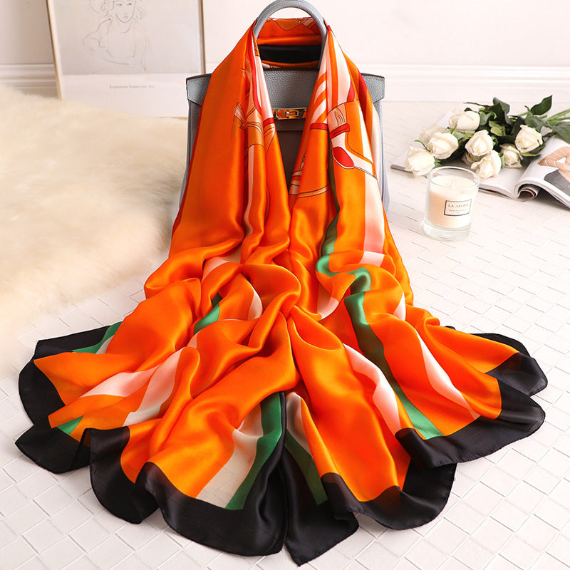 Spring And Autumn Women's Sunscreen Holiday Artificial Silk Warm Gauze Scarf
