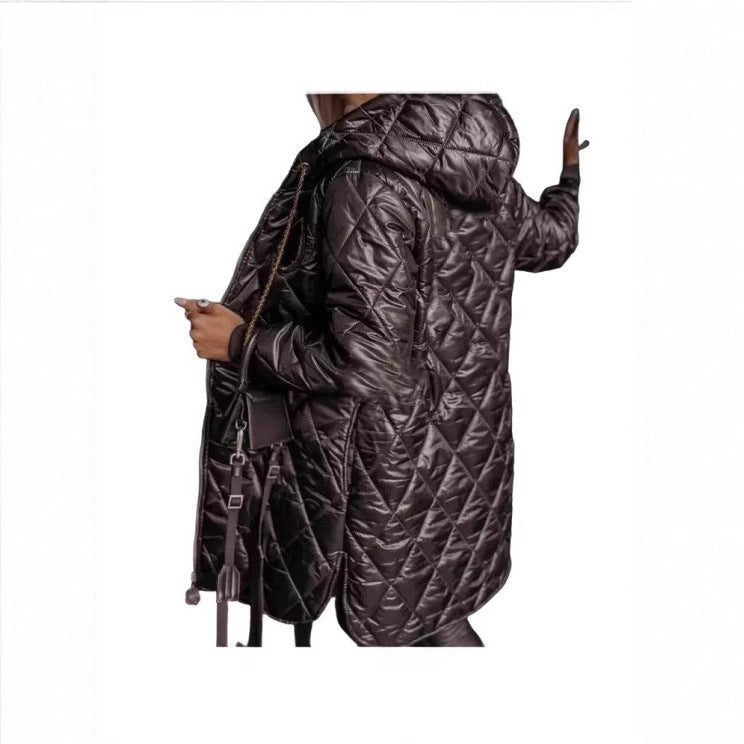 Loose-fitting Long-sleeve Zip-up Cotton Jacket