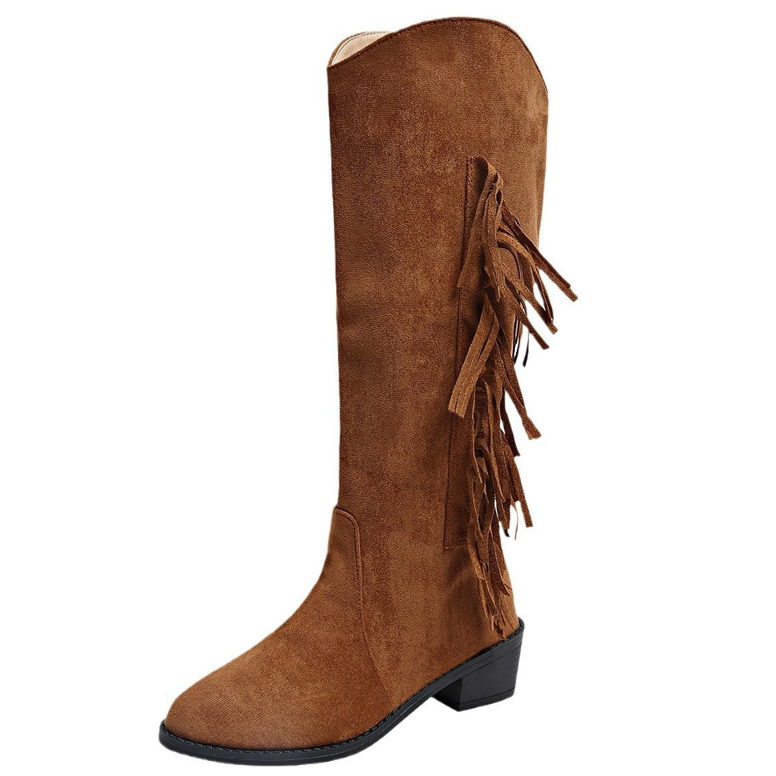 Suede Overtheknee Tassel Boots