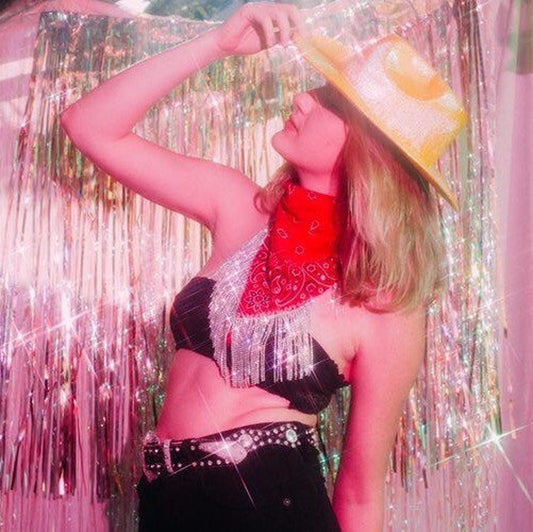 Strass Franja Bandana Feminino Bacharette Bach Festa Embelez