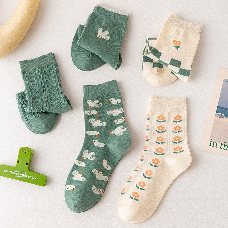 Women's Fashion Cartoon Animal Mid-calf Warm Socks