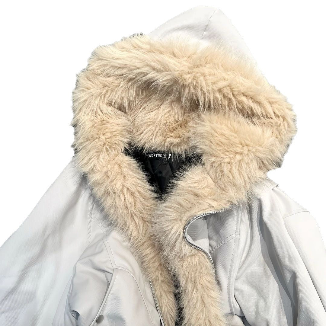 Thickened Keep Warm New Hooded Loose Furry Coat