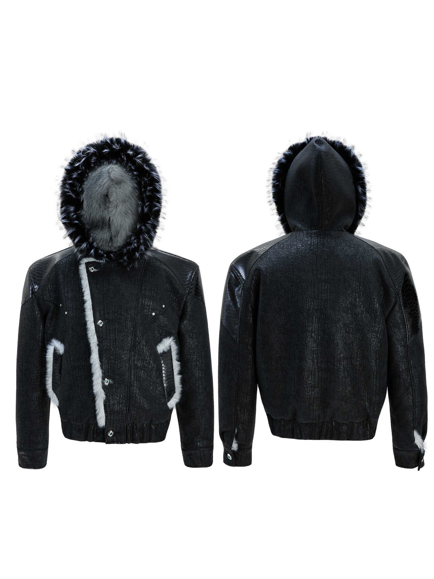 Thickened Mens Hooded Jacket Reversible