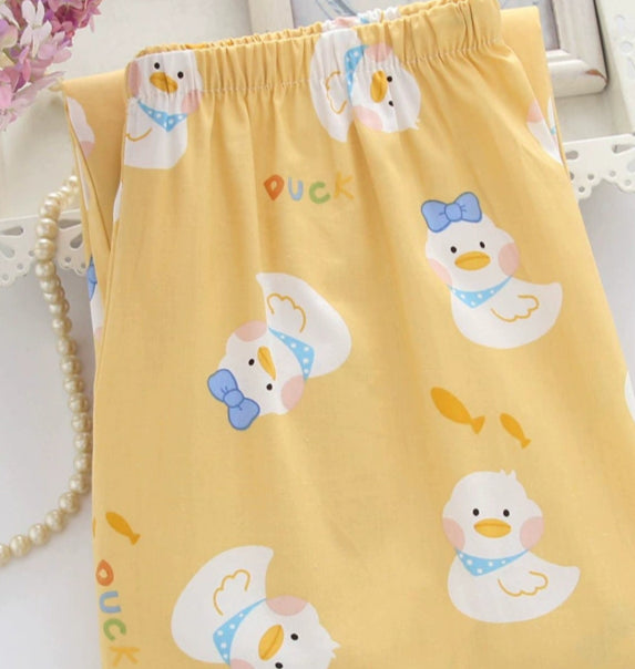 Pajama Pants Pure Cotton Cartoon Large Size Casual Simple Loose And Cute Home Pants Women