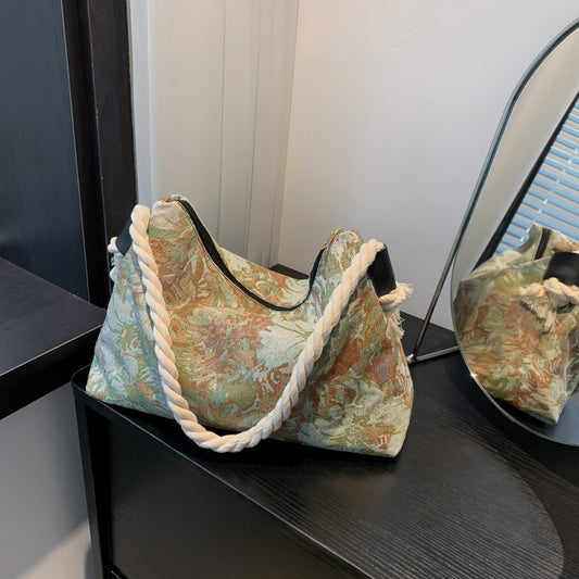 Printet Skuldertaske Mode Leopardprint Stor Kapacitet Crossbody Dametaske