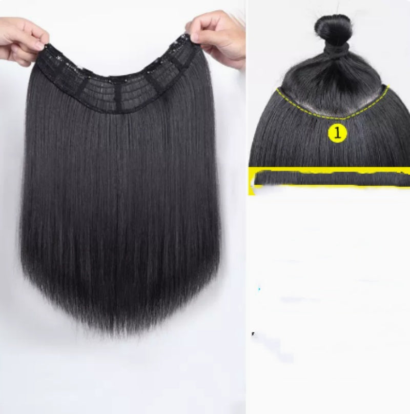 Women's Long Straight Hair Hairpiece  Without Mark