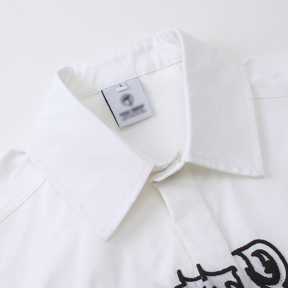 Dark High Street Design Angel Print Shirt