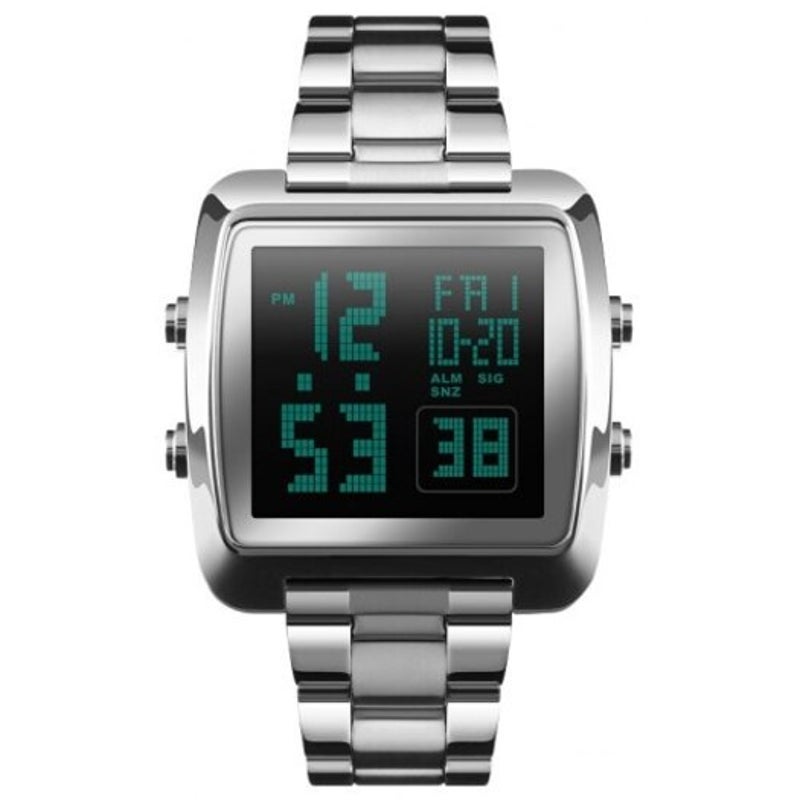 Fashion Men's Electronic Sport Watch Waterproof Stainless Steel Belt 9